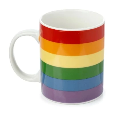 Image of Puckator Somewhere Rainbow Flag Porcelain Tea Coffee Mug Funny Home Accessories Cute Gifts for Girlfriend Large Mugs Men Women Hot Drinks Cups Presents Secret Santa Gift Cup Set