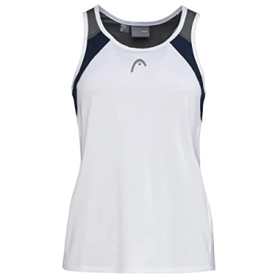 Image of HEAD Girl&#039;s Club 22 Tank Top, Tennis Shirt, White/Dark Blue, 152
