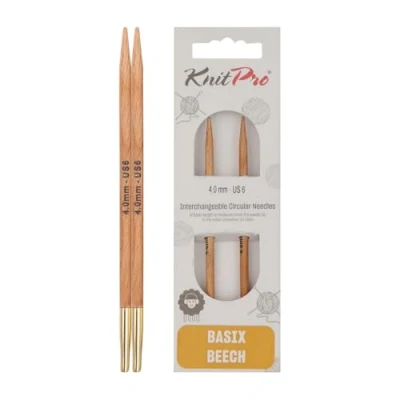 Image of KnitPro KP35655 Basix Special Interchangeable Circular Knitting Pins, Birchwood, Multicolor, 8.5 cm x 4.00 mm