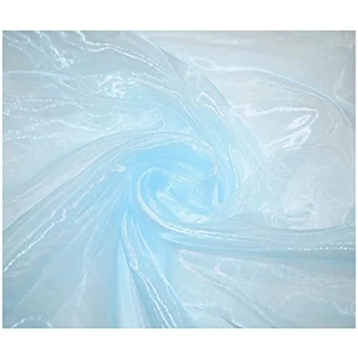 Image of Premium Crystal Organza Voile Fancy Dress Costume Decorations Fabric 150cm Wide/Sold by The Metre (Light Blue)