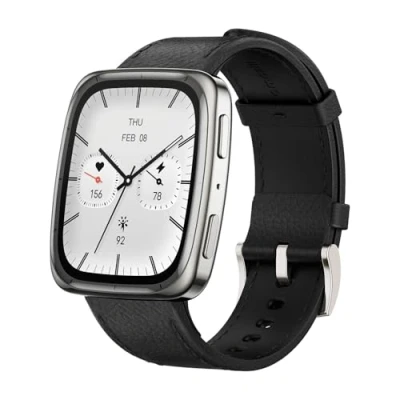 Image of AMAZFIT Active 2 Smart Watch 1.75&quot; AMOLED Display, Offline Maps with GPS, 10 Day Battery, 160+ Sport Modes, Water Resistant, Heart Rate &amp; Sleep Fitness Tracker for Android iPhone, Black Leather