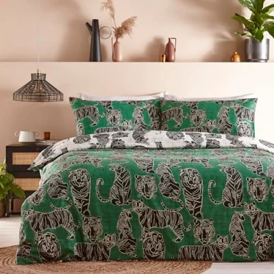 Image of furn. Wildcat Double Duvet Set Jungle Green