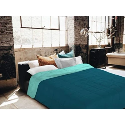 Image of Italian Bed Linen Dreams and Capricci Summer Duvet, Microfibre 1 Seat Verde Bottiglia/Verde Acqua