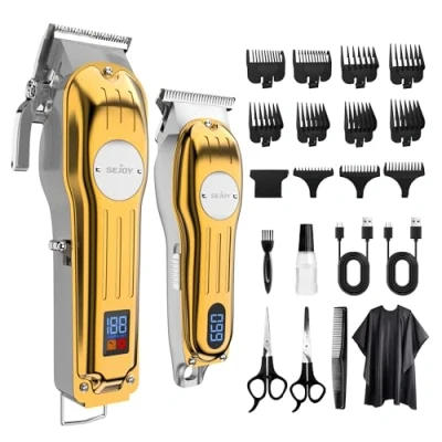 Image of Hair Clippers for Men Cordless and Trimmers with LCD Display &amp; Guide Combs Rechargeable Barber Kit Cutting