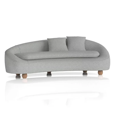 Image of Mimi 3 Seater Curved Sofa Boucle Fabric