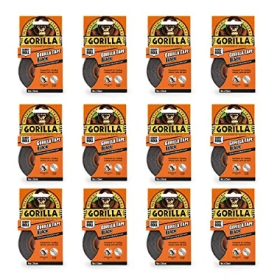 Image of Gorilla 3044401 Tape Handy Roll Black 9m, (Pack of 12)