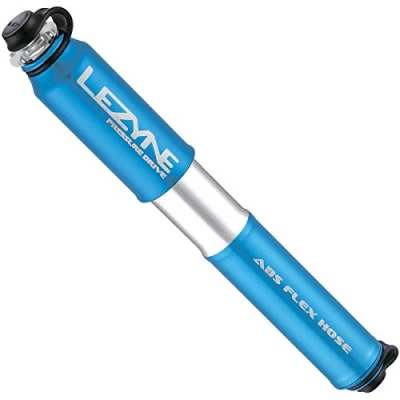 Image of Lezyne Pressure Drive Pump Blue, Small/Presta Schrader Dual Twin Head Tyre Tube Bicycle Cycling Cycle Biking Bike Road Mountain Inflator Air Inflation Racing Race Hand Frame Mini Accessories