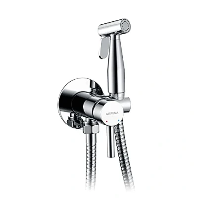 Image of GRIFEMA G154 1 Irismar Concealed Bidet Mixer Spray Set for Hot and Cold Water, WC Shower Kit, Polished Chrome,[Amazon Exclusive]