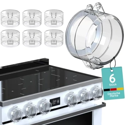 Image of Cooker Protection Children&#039;s Knobs Pack of 6 Child Lock for Oven and Hob [Max. Diameter 3.5 cm High Knobs] Heat Resistant Please Note Dimensions