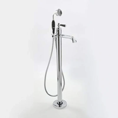 Image of Milano Elizabeth Traditional Freestanding Lever Bath Shower Mono Mixer Tap Handle Chrome Black