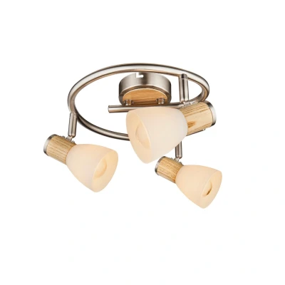 Image of Gylfi Ceiling Spotlight Clusters Nickel Matt Opal Glass Shade 3x E14
