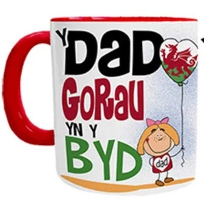 Image of &quot;Y Dad Gorau yn y BYD&#039; Mug with Girl Welsh Mugs