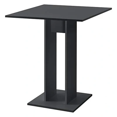 Image of [en.casa] Kitchen table Lindesnes Square 65 x 78 cm Column Dining room Dark grey matt
