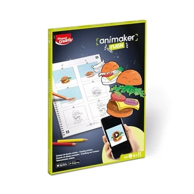 Image of Maped Creativ Animaker Flash Set with Colouring Book and Pencils + Instructions for app (Flash Pop Design)