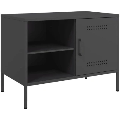 Image of vidaXL TV Cabinet Black 68x39x50.5 cm Steel