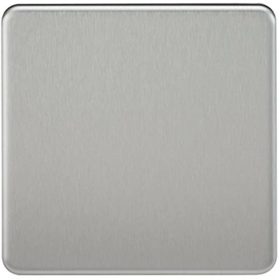 Image of KnightsBridge Screwless 1G Blanking Plate Brushed Chrome