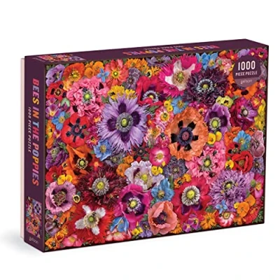 Image of Galison 9780735375550 Bees in the Poppies Jigsaw Puzzle, Multicoloured, 1000 Pieces