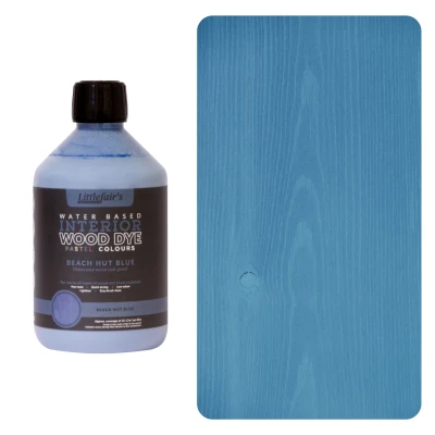 Image of Littlefair&#039;s Wood Stain Water Based 500 ml Indoor Furniture Light &amp; Dark Finishes Special Non Toxic Eco Friendly Formula for Crafts Colour: Beach Hut Blue