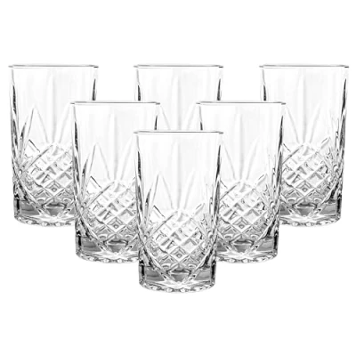 Image of simpa Retro Style Highball Glasses 365ml Set of 6