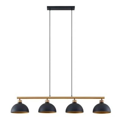 Image of Ceiling Light &#039;Tirzana&#039; dimmable (Vintage, Antique) in Black Made of Metal for e.g. Living Room &amp; Dining (4 Sources, E27) from Lindby Pendant Lighting, lamp, Hanging