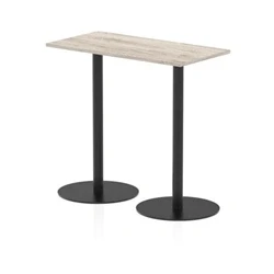 Image of Italia 1200 x 600mm Poseur Rectangular Table Grey Oak Top 1145mm High Black Leg