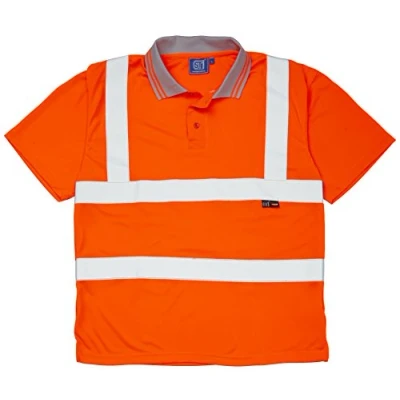 Image of Supertouch AEC1925 Hi VIS BIRD EYE POLO SHIRT ORANGE, Large
