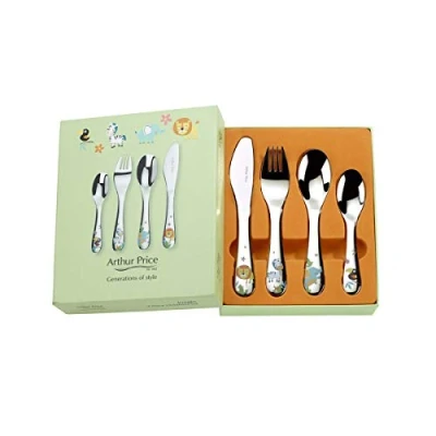 Image of Arthur Price XPCH1017 4 Piece Child&#039;s Cutlery Set, Stainless Steel, Silver