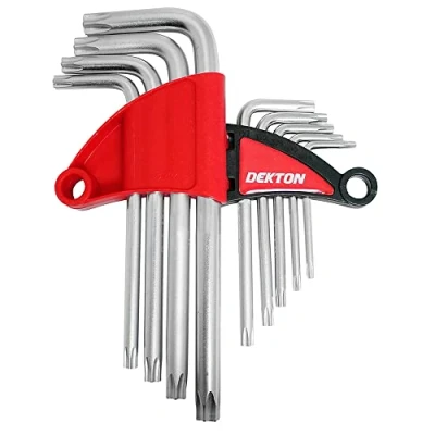 Image of DEKTON DT85513 Short Torx Key Set, Black/Red