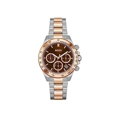 Image of BOSS Analogue Multifunction Quartz Watch for Women with Two Tone Stainless Steel Bracelet 1502617