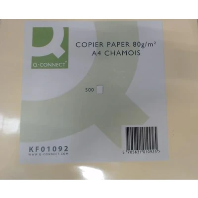 Image of Q Connect Cream A4 Copier Paper 80gsm Ream, Champagne (Pack of 500) KF01092