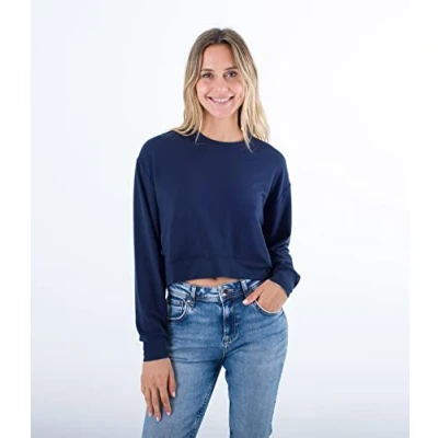 Image of Hurley Easy Oversized Pullover Mood Indigo SM (US 3 5)