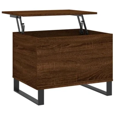 Image of vidaXL Coffee Table with Lift Top Design and Hidden Storage, Engineered Wood Construction, Brown Oak Finish, Modern Living Room Sofa Table.