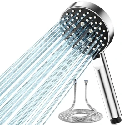 Image of Magichome Shower Head and Hose 2M, High Pressure with 5 Spray Modes, Turbocharged Design Power for Low Water