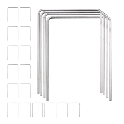 Image of Relaxdays Goals, Set of 20, Game, Outdoor Croquet Arches in U Shape, Children and Adults, Steel, Silver, 100%, 20er