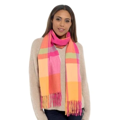 Image of undercover lingerie Ladies Check Scarf GL1013 Orange
