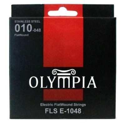 Image of Olympia stainless steel flatwound electric guitar strings 10 48 gauge