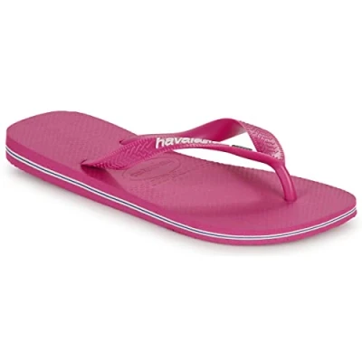 Image of Havaianas Unisex Brasil Logo Flip Flops, Rose Gum, 12 UK Men/ 11 Women