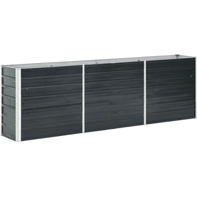 Image of vidaXL Garden Raised Bed Galvanised Steel 240x40x77 cm Anthracite
