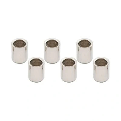 Image of Musiclily Pro 8mm Steel Flush Mount Guitar String Ferrules for Tele Style Electric Guitar, Nickel (Set of 6)