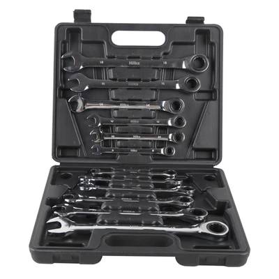 Image of Hilka 12 Piece Ratchet Spanner Set Metric Pro Craft