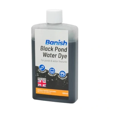 Image of Banish Black Pond Dye 100ml Water Colour Algae Control Reduce Blanketweed Growth