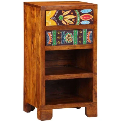 Image of vidaXL Telephone Stand Honey Brown 40x35x75 cm Solid Wood Acacia