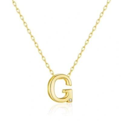 Image of Philip Jones Gold Plated Initial Necklaces A to Z Created with Zircondia® Crystals (G)