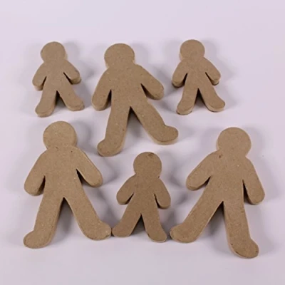 Image of Papier Mache Gingerbread Men People Shapes Pack of 10 3D Cut Out Paper Templates by BCreative ®