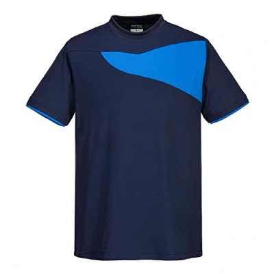 Image of Portwest PW211 Cotton Comfort T Shirt Short Sleeve Navy/Royal, Small