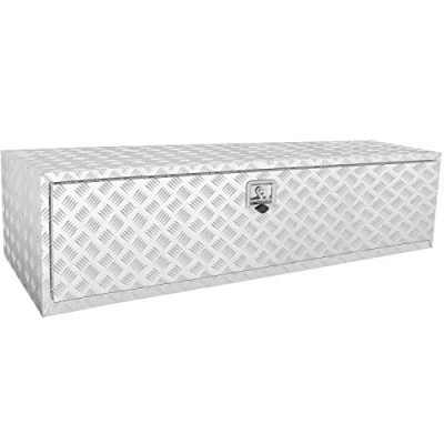 Image of VEVOR Underbody Truck Box, 60&quot;x24&quot;x24&quot; Pickup Storage Heavy Duty Aluminum Diamond Plate Tool Box with Lock and Keys, Waterproof Trailer T Handle Latch for Truck, Van,