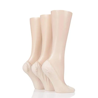 Image of 3 Pair Natural Plain Bamboo Shoe Liners Ladies 4 8 SOCKSHOP