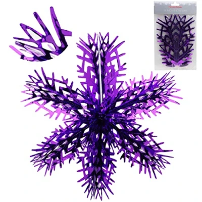 Image of Christmas Concepts® 16 (1.3ft) Large Foil 3D Snowflake Hanging Decoration Trimming (Purple)