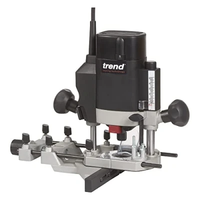 Image of Trend T5 1/4 Inch Variable Speed Workshop Router, Perfect for Hinge Cutting, Dovetailing &amp; Timber Profiling, 1000W, 240V, Black, T5EB/MK2