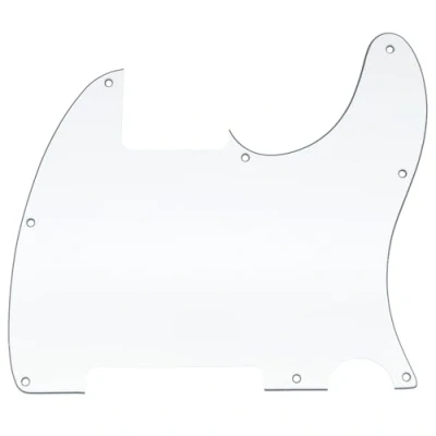 Image of Musiclily 8 Hole Tele Pickguard Blank for Fender USA/Mexican Telecaster Esquire Guitar, 3Ply White